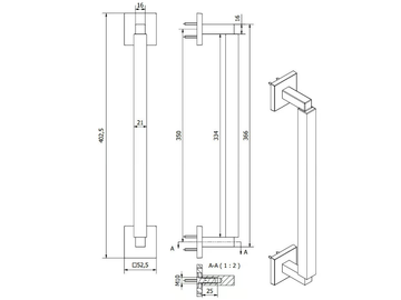 LATUS MT4021 - Bronze pull handle by Fama International - view 3